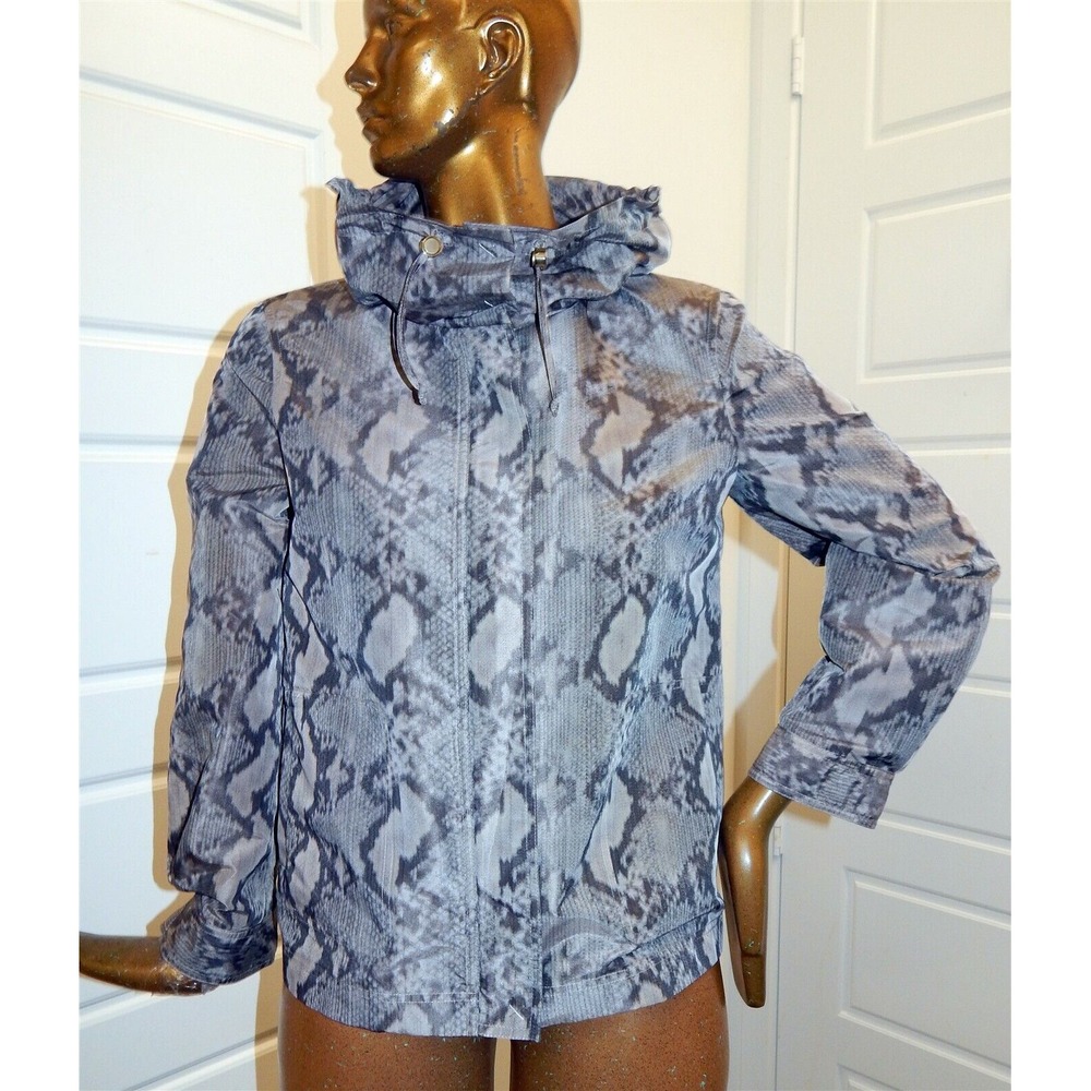 St John sz M Gray Beige Python Print‎ Full Zip Jacket - Picture 2 of 5